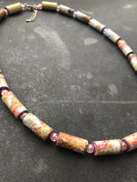 Paper Embossed Bead Necklace