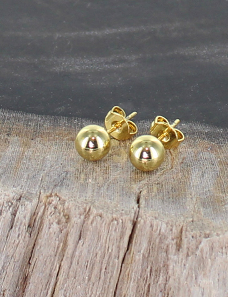 GP210B SIMPLE BALL STUD EARRINGS [GOLD-PLATE]