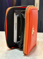 7273 LORENZ ZIP ROUND COMPACT PURSE WITH BEE MOTIF