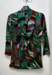 13110 Abstract Print Cowl Neck Top/Tunic