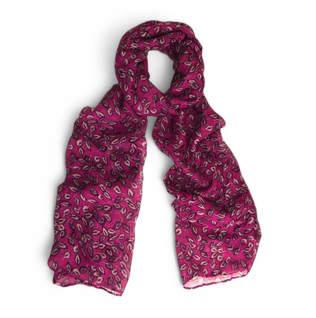 Pink Floral Print Scarf