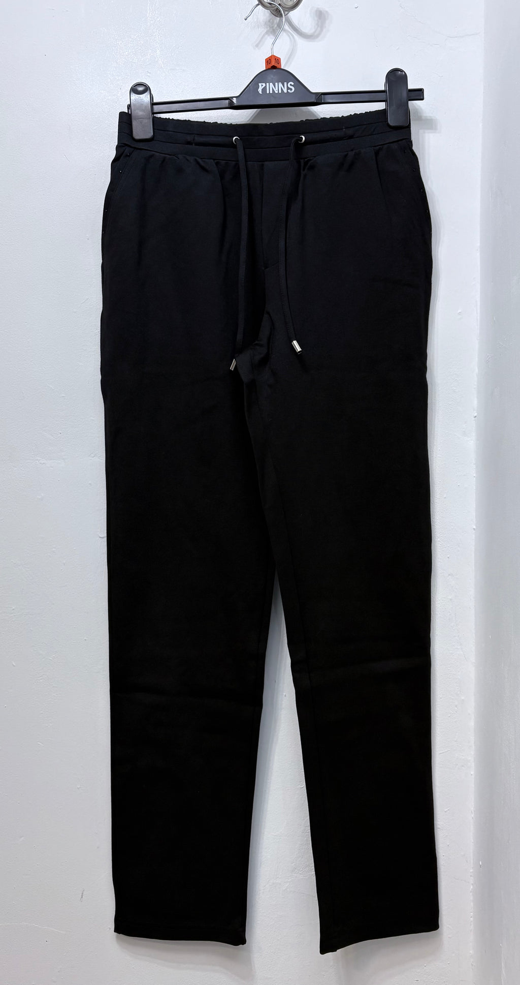 705T Black Straight Leg Relaxed Trouser with Tie Cord