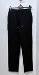 705T Black Straight Leg Relaxed Trouser with Tie Cord