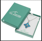 TJ569 Blue flower necklace