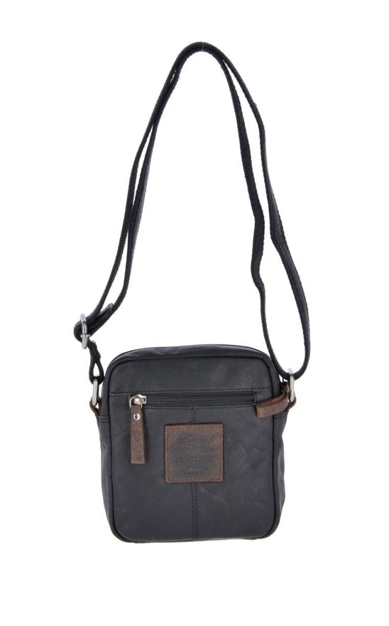 F-81 Leather Vintage Small Flight Shoulder Bag Black