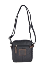 F-81 Leather Vintage Small Flight Shoulder Bag Black
