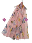 7338 Magnolia Flower Print Frayed Scarf