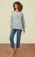 Cristina Holiday Palm Top - Multi