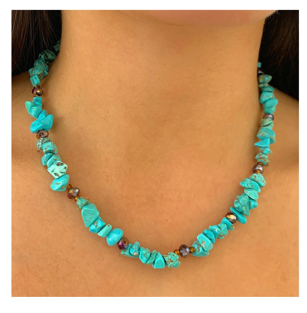 CHN09 TURQUOISE PURPLE NECKLACE