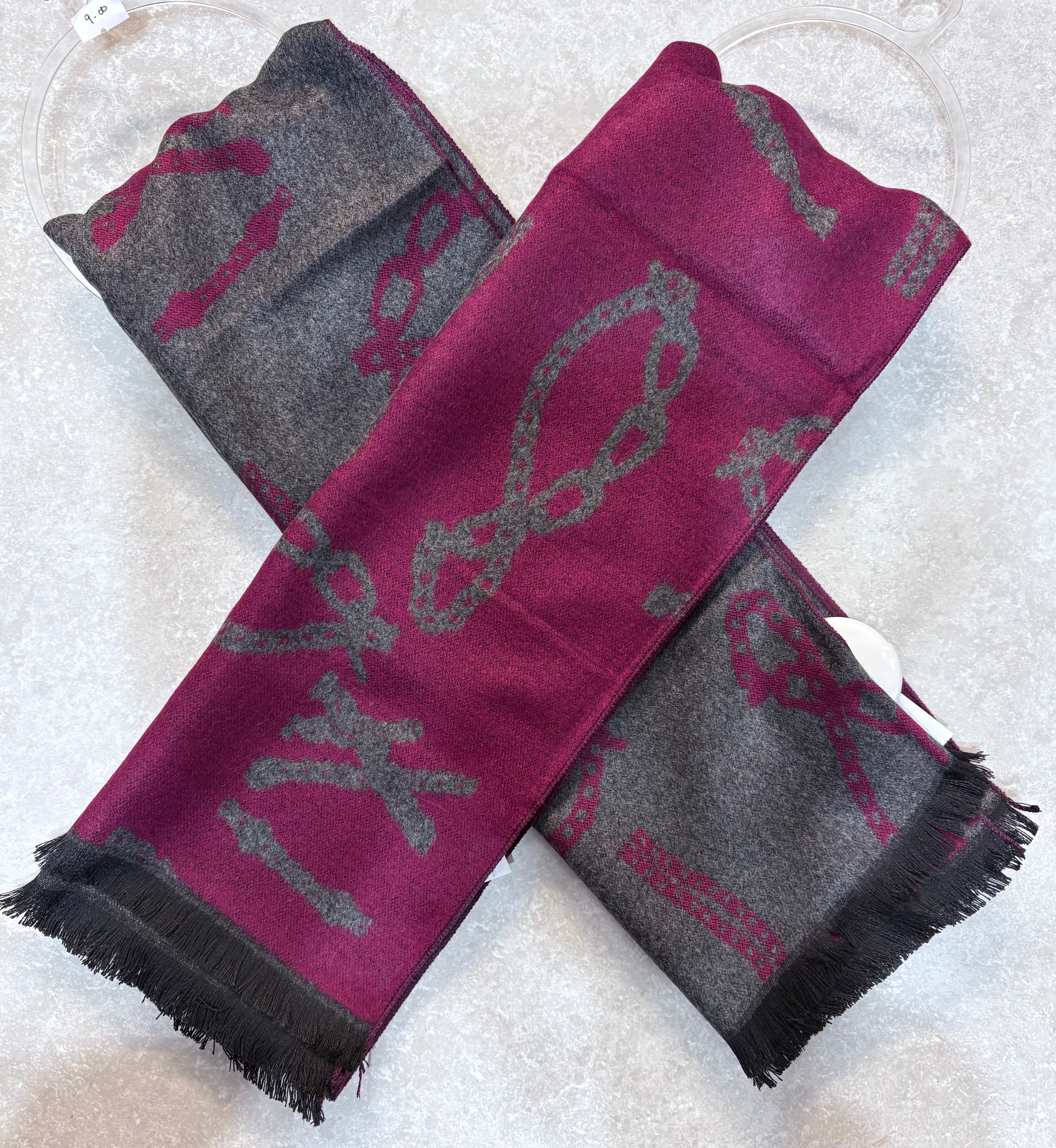 3255 Reversible Chain Print Unisex Scarf