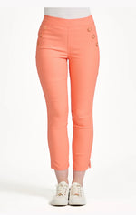 219 BUTTON DETAILED BENGALINE STRETCH TROUSERS