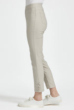 216 EYELET DETAILED BENGALINE STRETCH TROUSERS