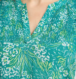 254 FLORAL PRINT LIGHTWEIGHT SHIRRED BODICE TOP