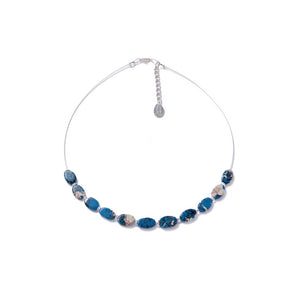 Marbled Ceramic Ovals Links Necklace