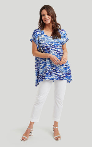 Ocean Print Colleen Tunic - Blue Mix