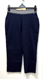 575C Bengaline Crop with Stripe Waist Band