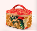 QVC2 QUILTED VELVET VANITY CASE - EXOTIC LEAVES