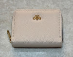 7273 LORENZ ZIP ROUND COMPACT PURSE WITH BEE MOTIF