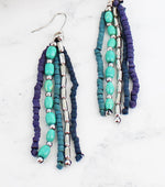 DC1409BLU DROP BEAD EARRINGS