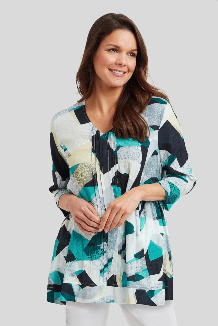 Sutra Print Leonie Tunic - Blue Mix