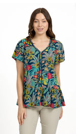 241 TROPICAL PRINT LADDER TRIM TOP
