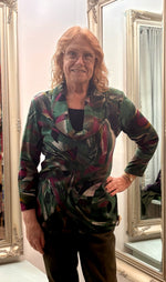 13110 Abstract Print Cowl Neck Top/Tunic