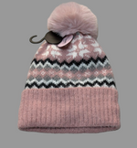 HH2533 Fair isle Fleece Lined Pom Pom Hat