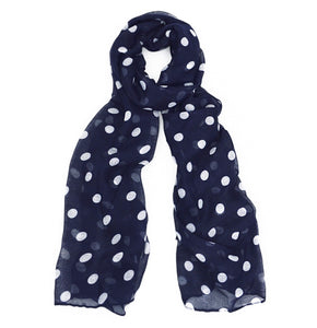 Navy Polka Dot Scarf