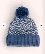 AGA1  AGATHA POMPOM HAT, DENIM MIX