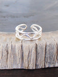 SP211S SQUIGGLE DESIGN RING [ADJUSTABLE, SILVER PLATE]