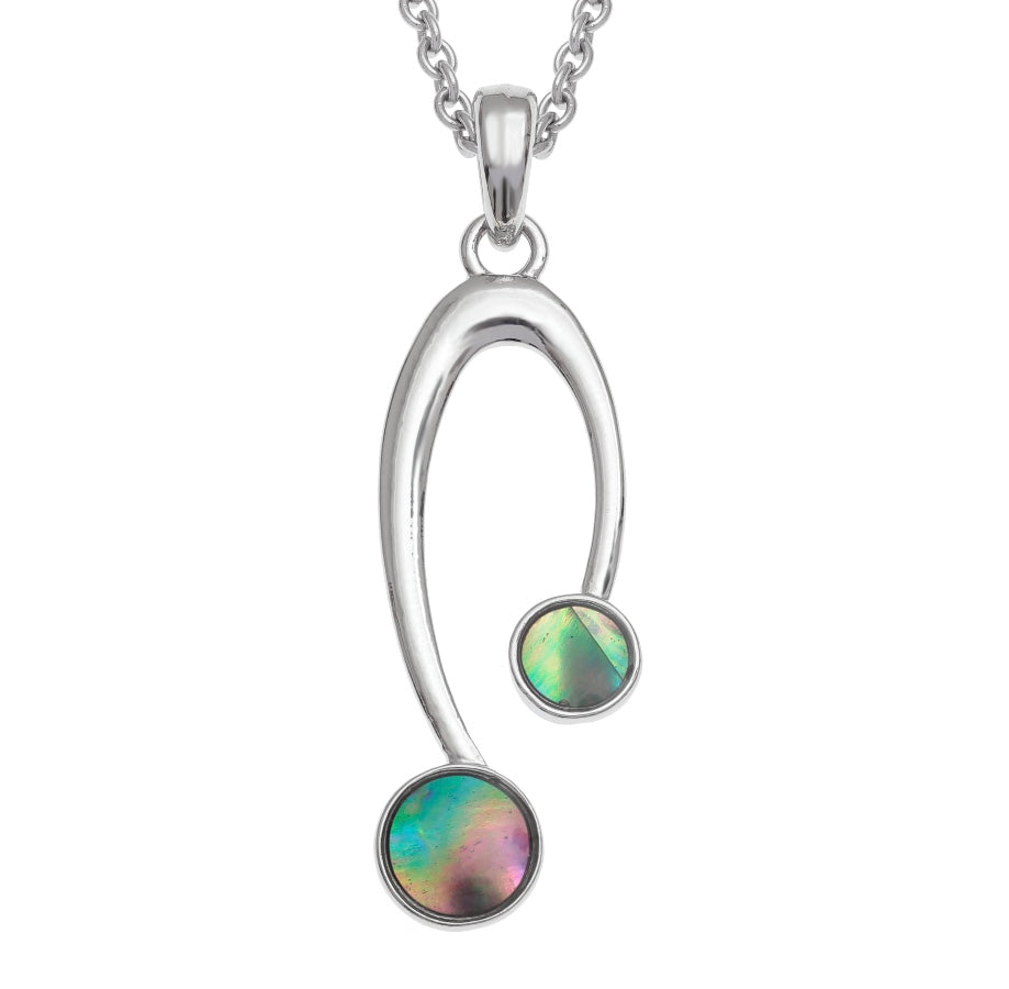 Tj842 Paua Shell arch with Circles Necklace