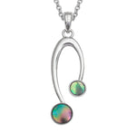 Tj842 Paua Shell arch with Circles Necklace