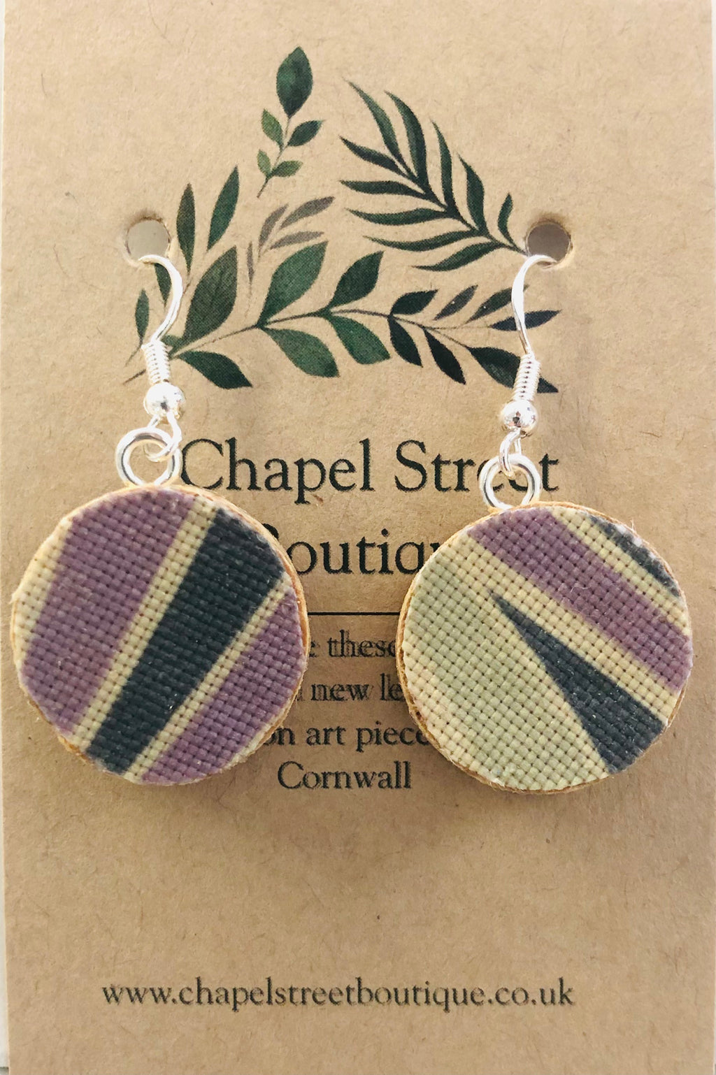 Cork & sample Fabric Earrings