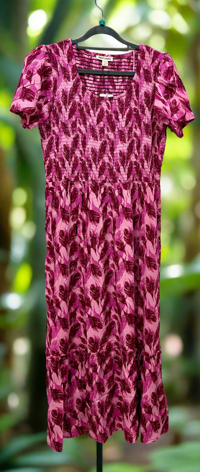 613 Leaf Print MIDI Dress