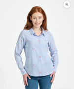 210 FLORAL EMBROIDERED STRIPE SHIRT