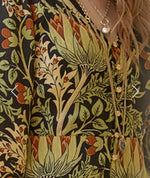 Imogen Printed V Neck Button Through Blouse