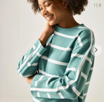 RWK051 Avira Sweatshirt | Navy White Stripe