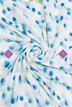 7947 Blueberry Print Tassel Scarf