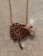 1052 Necklace Rose Gold Tone Tree pendant