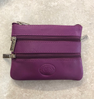 1059 Leather 4 zip Purse