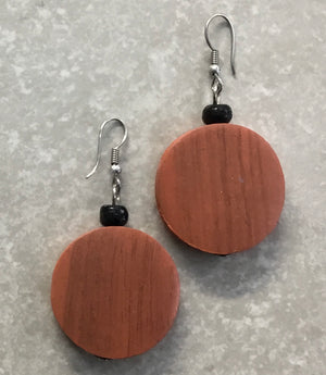 FB1510 Wooden Disc Earrings