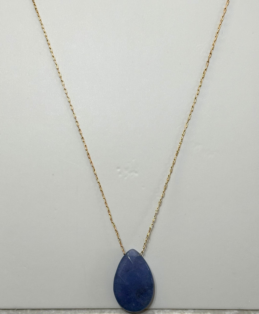Elegant Simplicity Blue Gem-Pendant Necklace