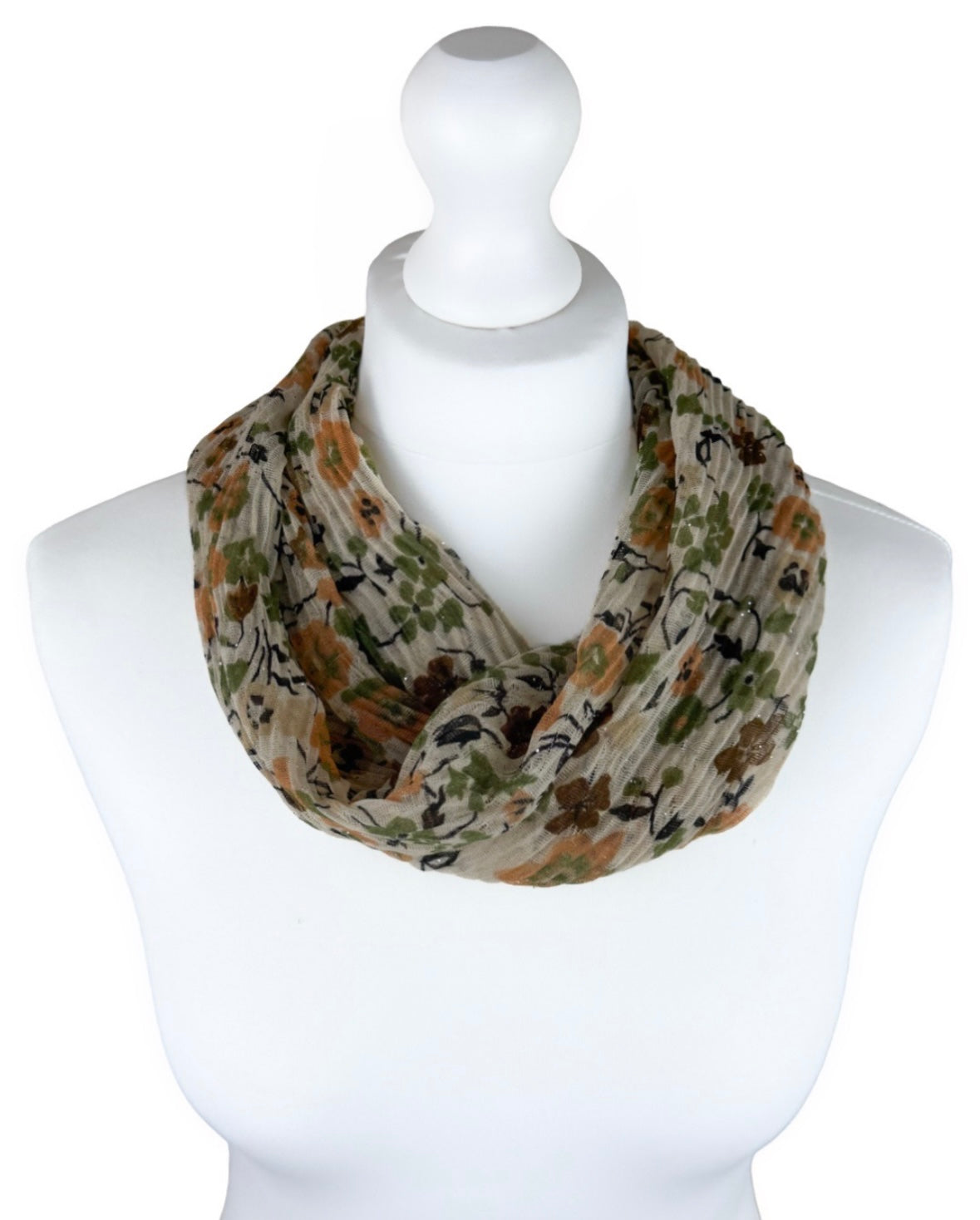SHMM1371 Flower Print Magnetic Scarf