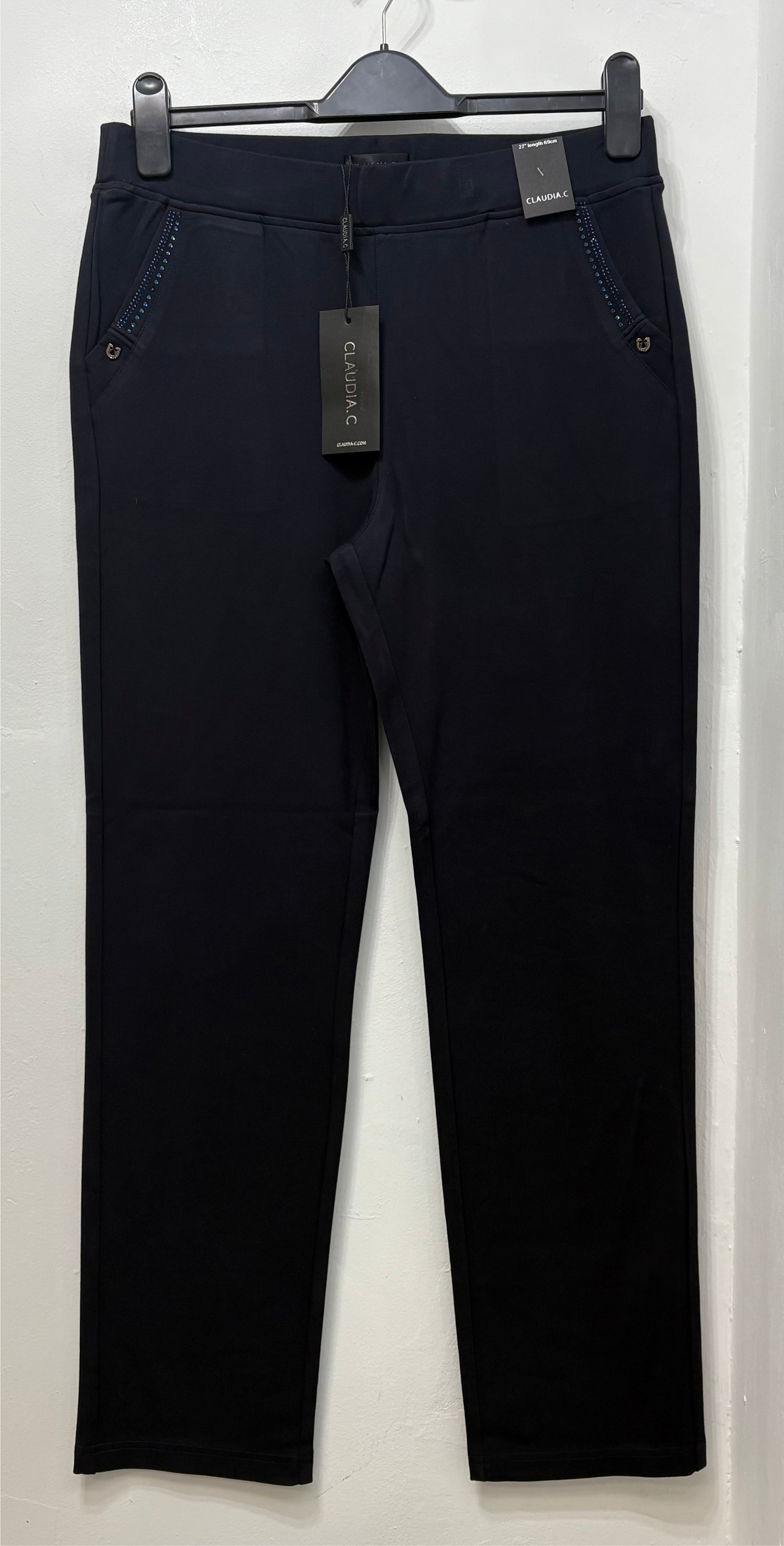 13045 Ponte Pull up Trouser with pocket detail