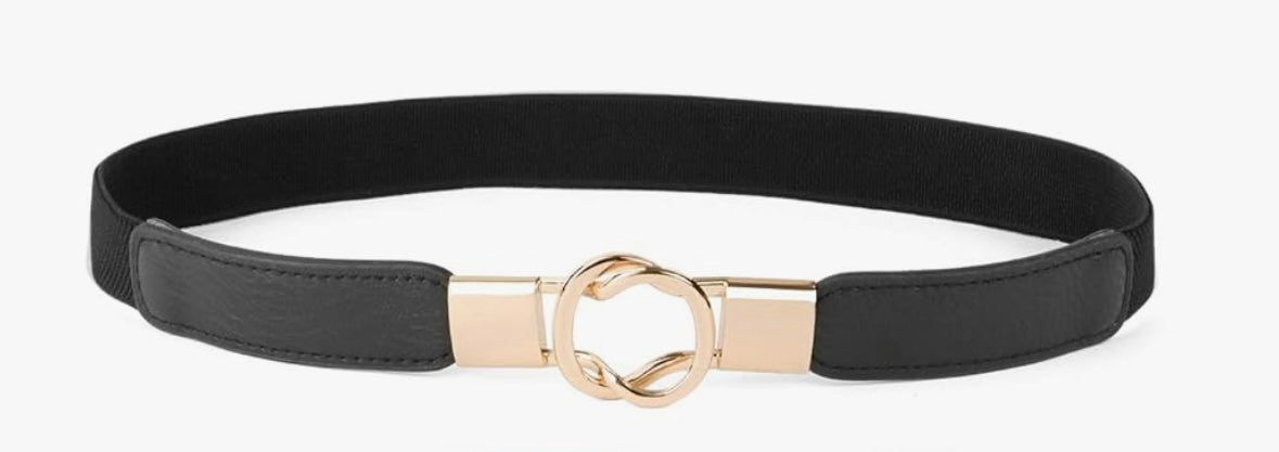 Stretch Waist Belt with Buckle Detail