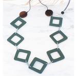 FB1320 WOODEN DIAMOND NECKLACE