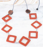 FB1320 WOODEN DIAMOND NECKLACE
