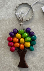 ED107 WOODEN TREE KEYRINGS