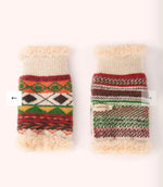 KAY3 KAYLA FAIR ISLE WRIST WARMERS, RUSSET