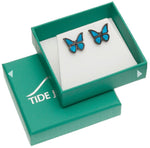 TJ992 Blue morpho butterfly earrings